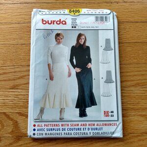 Vintage Maxi Skirt Sewing Pattern Plus Size 10-22 Y2K 2000s UNCUT Burda 8406